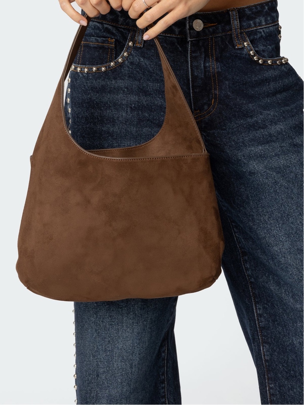 Edited Brown Suede Shoulder Bag - Womens Hobo Style